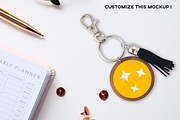 Wood Round Keychain PSD Mockup Ring, a Product Mockup by InkCloudDesign (Thumbnail 2 of 3)