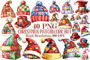 Christmas Patchwork Hat Clipart, an Illustration by Sublimation Artist (Thumbnail 1 of 6)