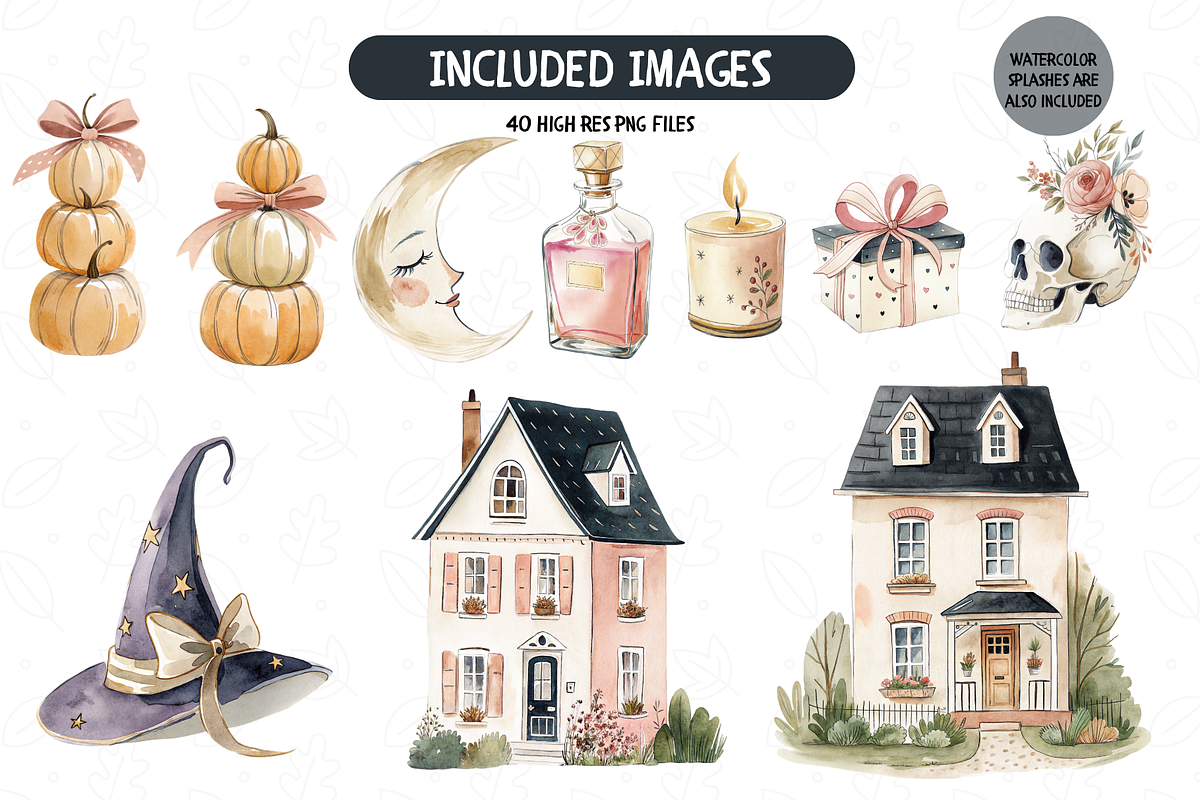 Spooky Season Watercolor Clipart, an Object Illustration by TatiMockup (Photo 4 of 5)
