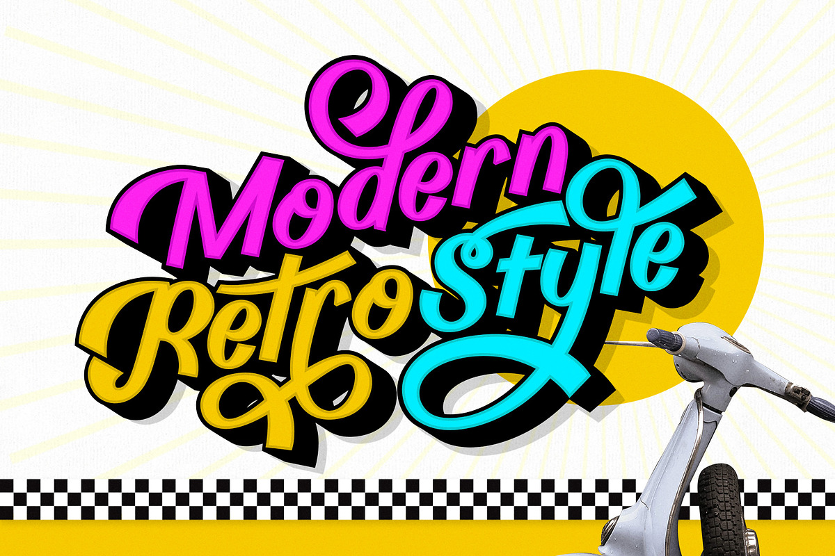 Billy Coaster Modern Retro Typeface, a Script Font by HIRO.std (Photo 2 of 11)
