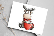 Quirky Funny Christmas Reindeer, an Illustration by Canvas Craft (Thumbnail 5 of 8)