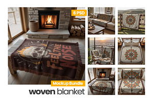 6 Woven Blanket Mockups Bundle V1.2, a Mockup by Mockups Studio