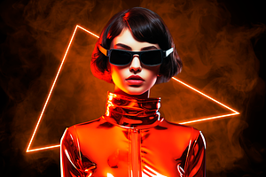 Orange Neon Triangles Effect