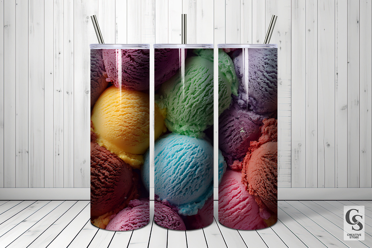 Colorful Ice Cream Scoops Patterns, a Pattern Graphic by Creative Store (Photo 2 of 5)