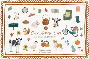 Cozy Autumn days Cottagecore Clipart, an Object Graphic by Essentially Nomadic