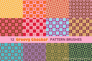 Groovy Checkers Procreate Brush Set