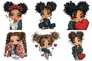 Valentine Holiday Black Girl Clipart, an Illustration by Daily.Designs (Thumbnail 3 of 8)