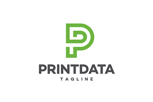 Print Data Letter P D PD DP PP Logo