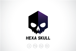 Hexagon Skull Mask Logo Template