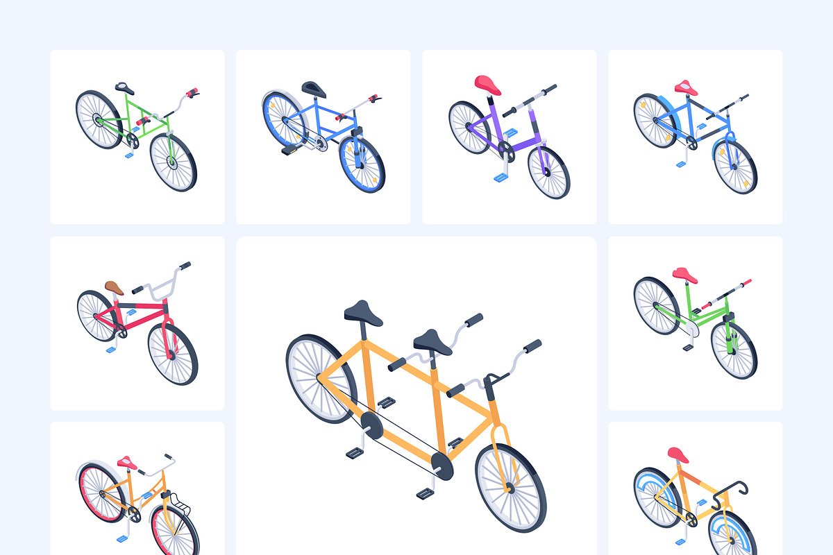 Cycling Isometric Icons, a Duotone Icon by Vectors Market (Photo 8 of 8)