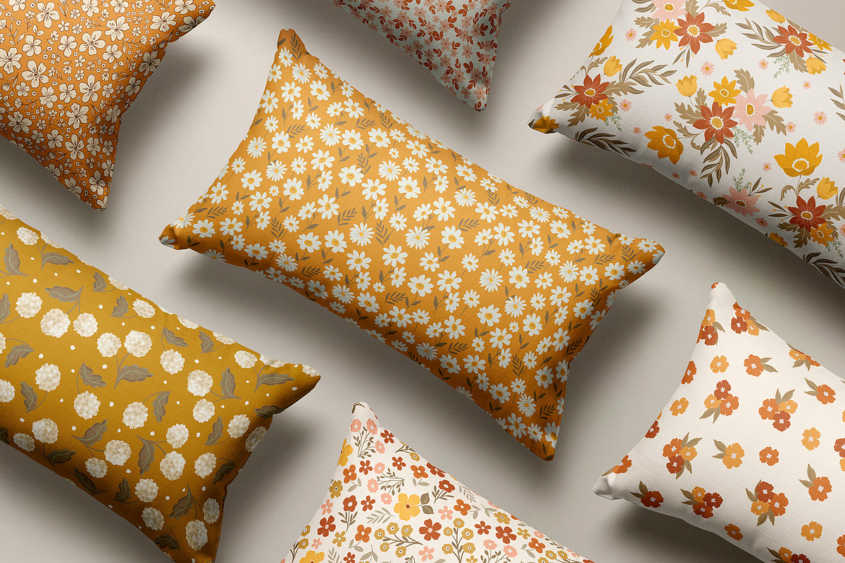Warm Florals pattern & clipart, a Pattern Graphic by Cozy pattern shop (Photo 10 of 11)