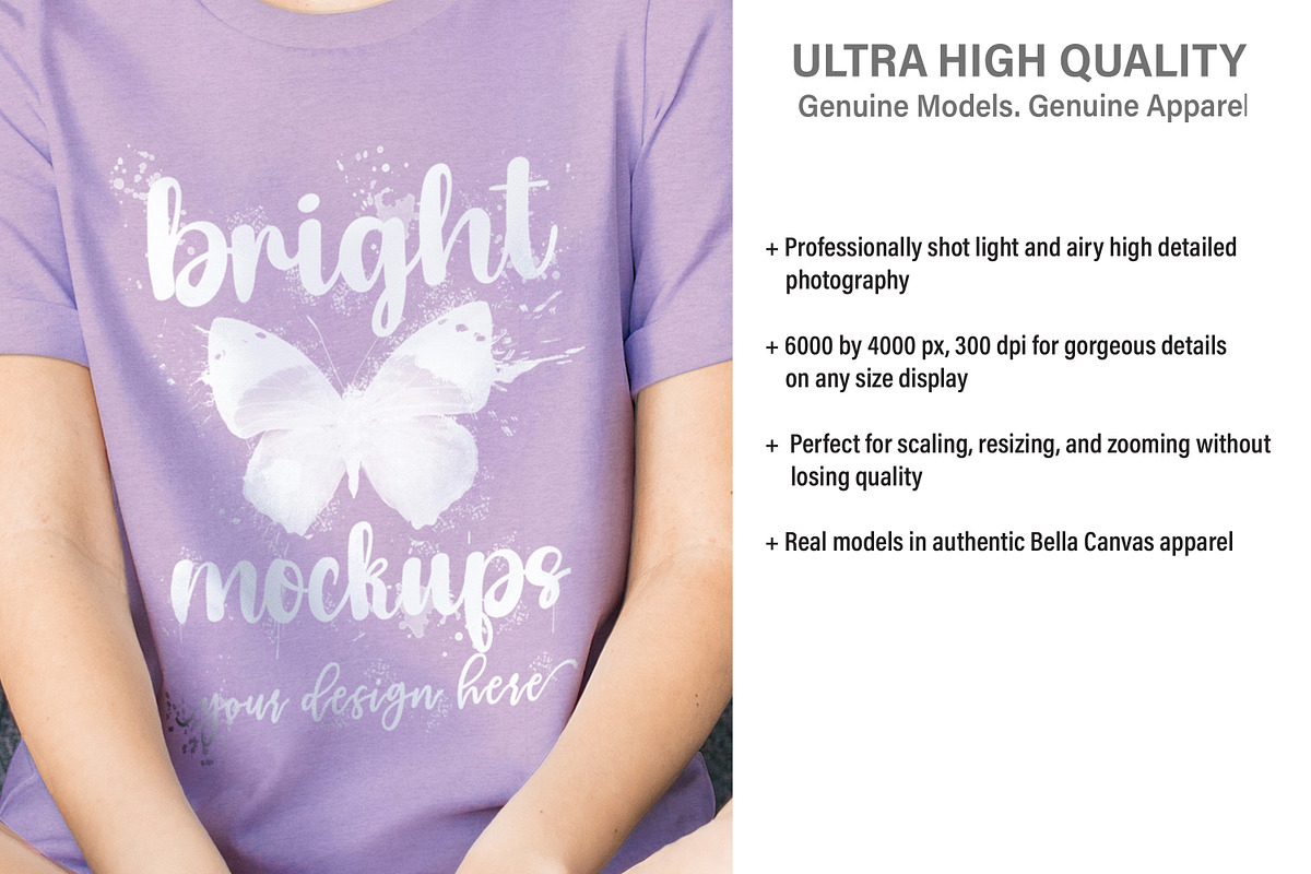 Bella Canvas 3001 T-shirt Mockup, a Print Template by BrightMockups (Photo 3 of 3)