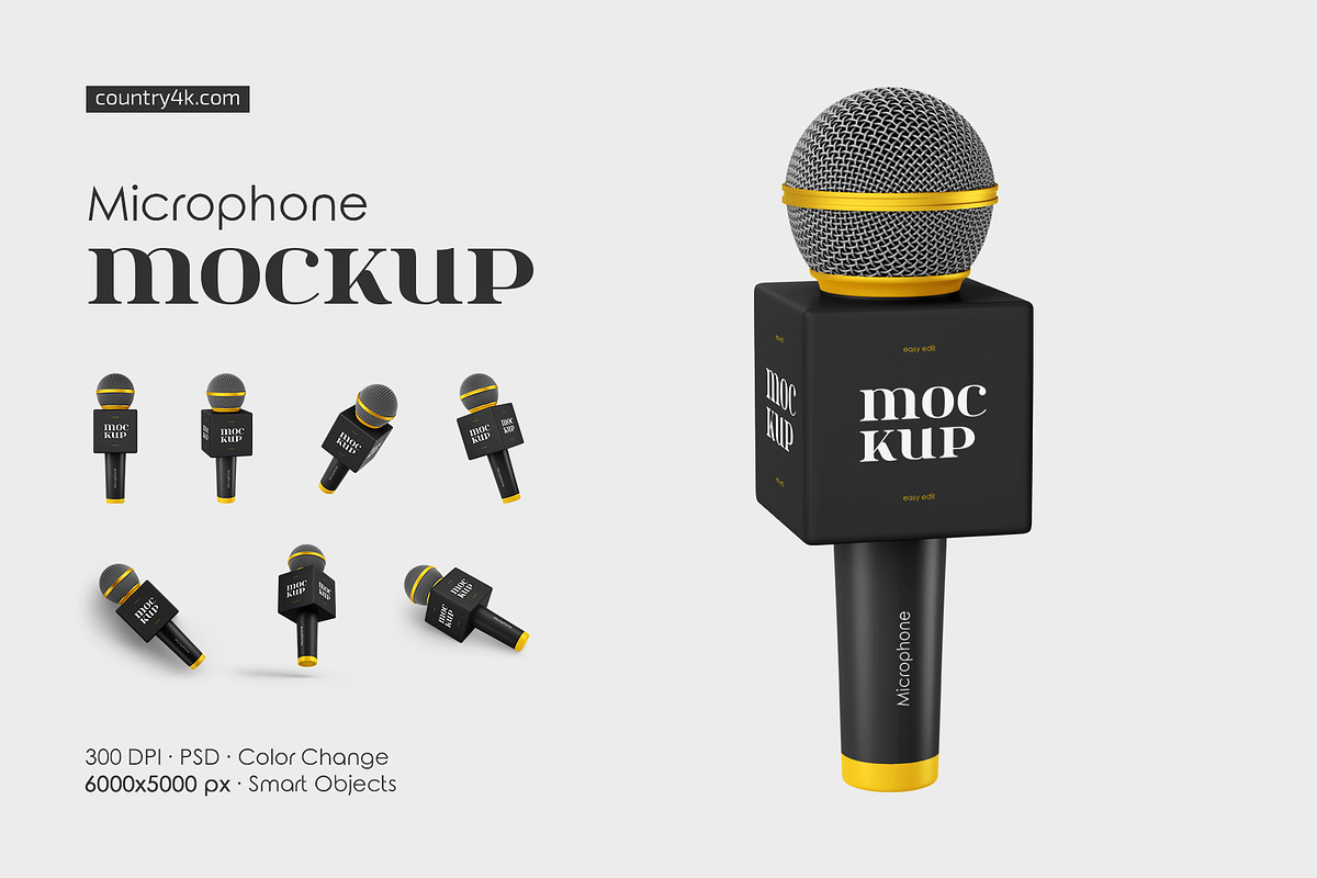 Microphone Mockup Set, a Device Mockup by Country4k (Photo 1 of 4)
