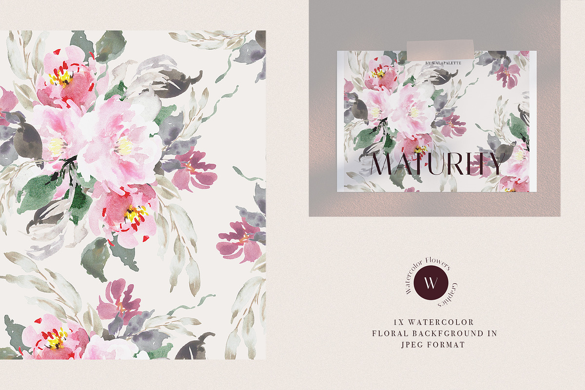 Watercolor Flowers Clipart, a Decorative Illustration by WalaPalette (Photo 6 of 6)
