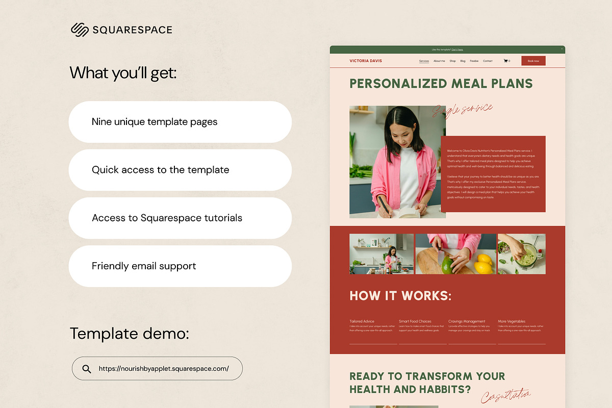 Squarespace Template: Nourish, a Squarespace Template by Applet Studio (Photo 3 of 6)