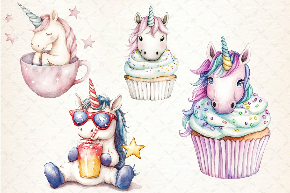 Rainbow Unicorn Clipart, an Illustration by Libby Wishes (Photo 2 of 5)