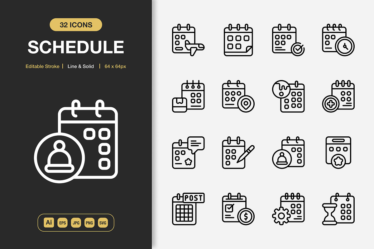 Schedule Icons, an Icon by Spacepixel Creative (Photo 1 of 3)