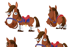 Series Images With Brown Horse