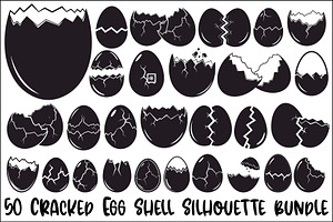 50 Cracked Egg Shell Silhouette, an Illustration by musafir_fashion