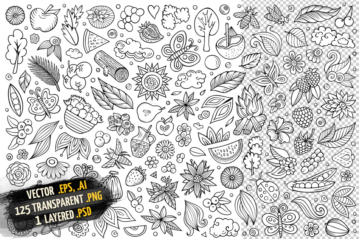 Summer Nature Objects & Symbols Set, a Seasonal Illustration by BALABOLKA (Photo 3 of 4)