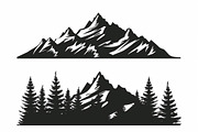 Majestic Mountain and Tree Vector Bu, a Graphic by balal (Thumbnail 7 of 8)