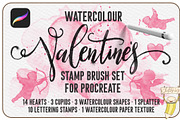 Watercolour Valentines Stamp Set, a Brush Add-On by SketchWerx (Thumbnail 1 of 13)