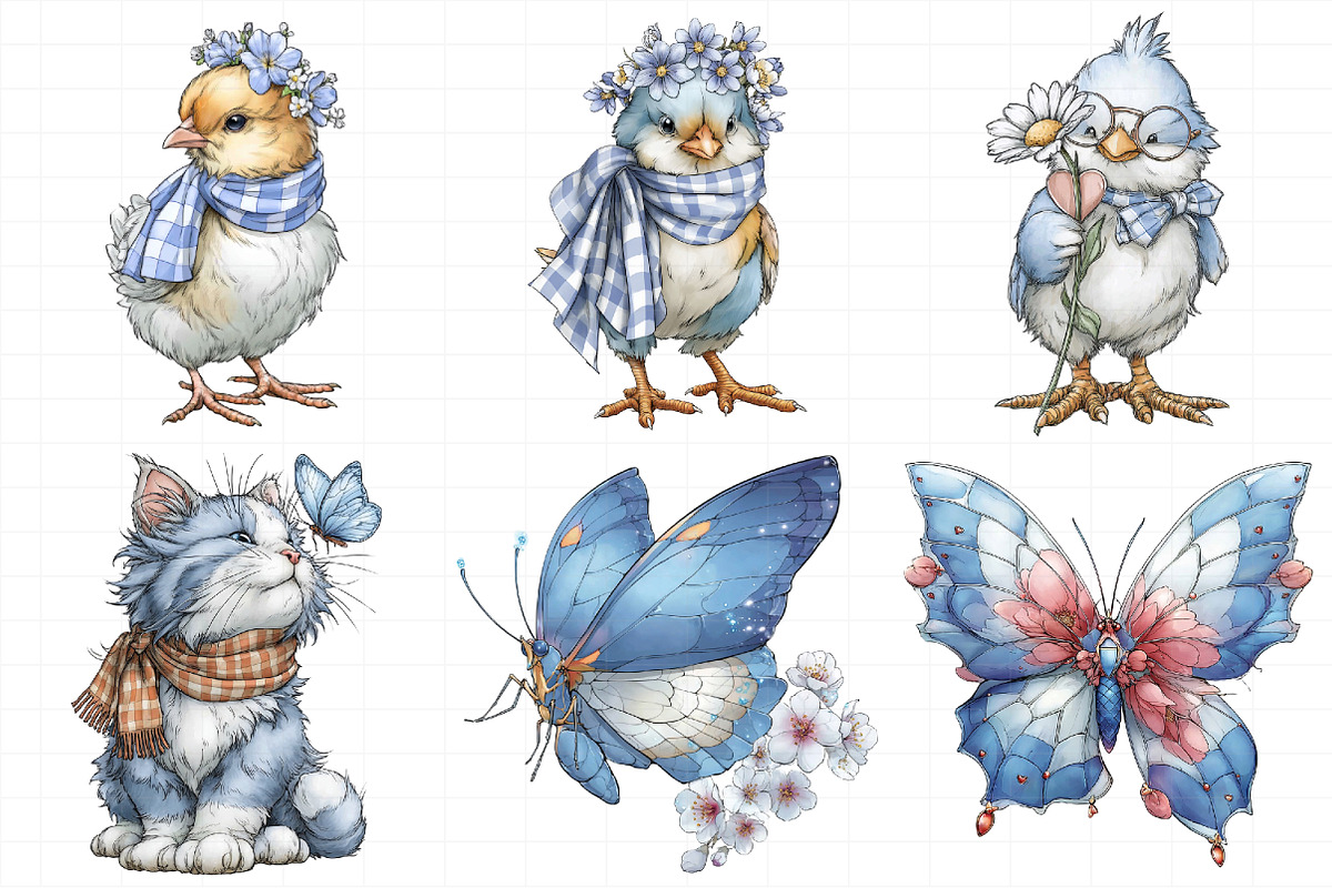 Whimsical Spring Gingham Clipart, an Illustration by Daily.Designs (Photo 6 of 8)