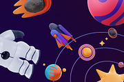 3D space icon pack, a Templates & Theme by Dope Design (Thumbnail 6 of 9)