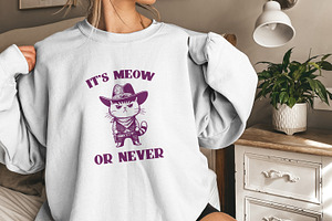 Meowdy Cute Cat PNG, It's Meow Or