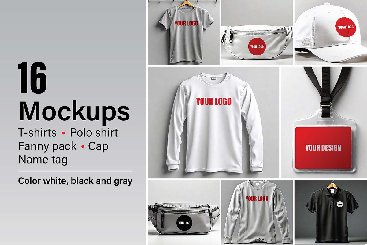 16 Apparel and Accessories Mockups, a Shirt Mockup by CreativPurpose (Photo 1 of 17)