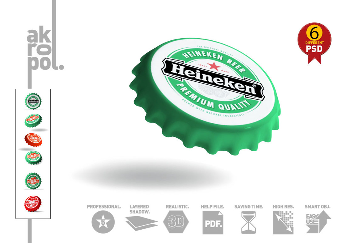 Bottle Cap Mock-Up, a Packaging Mockup by akropol (Photo 3 of 10)