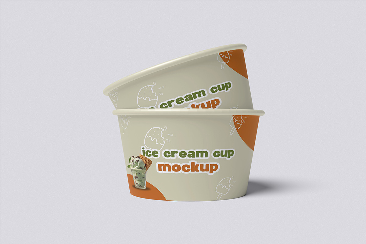 Ice Cream Cup Mockup, an Advertising Mockup by xavier_studio (Photo 2 of 5)