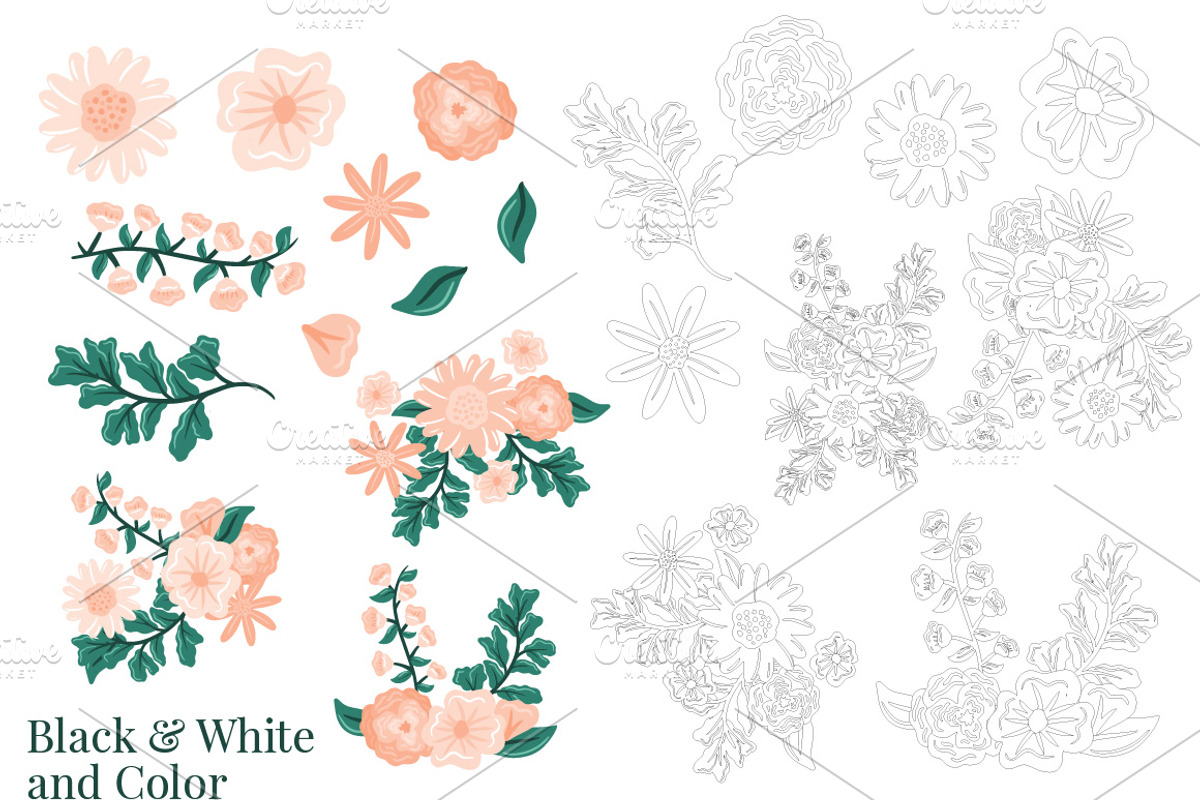 Floral Vector Clip Art | Daphney, an Illustration by Preyer Design (Photo 2 of 5)