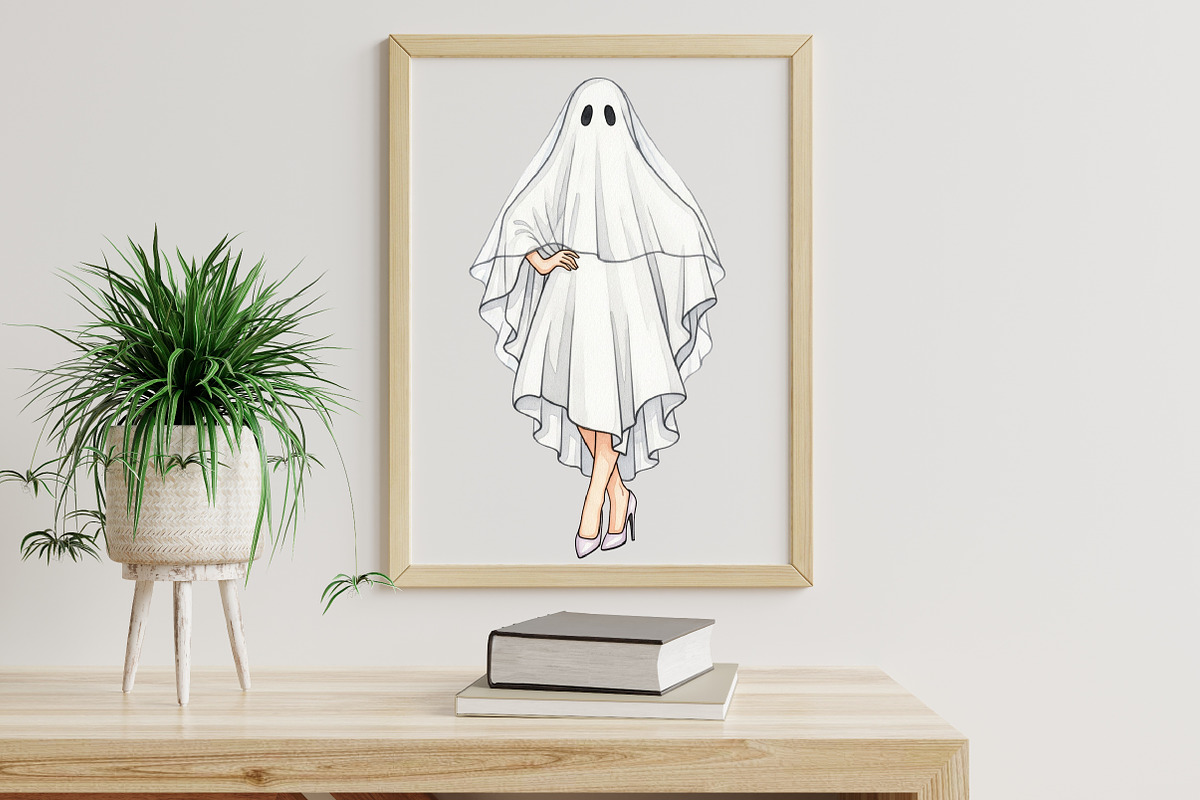 Pin-Up Ghost Girl Clipart, an Illustration by Libby Wishes (Photo 7 of 7)