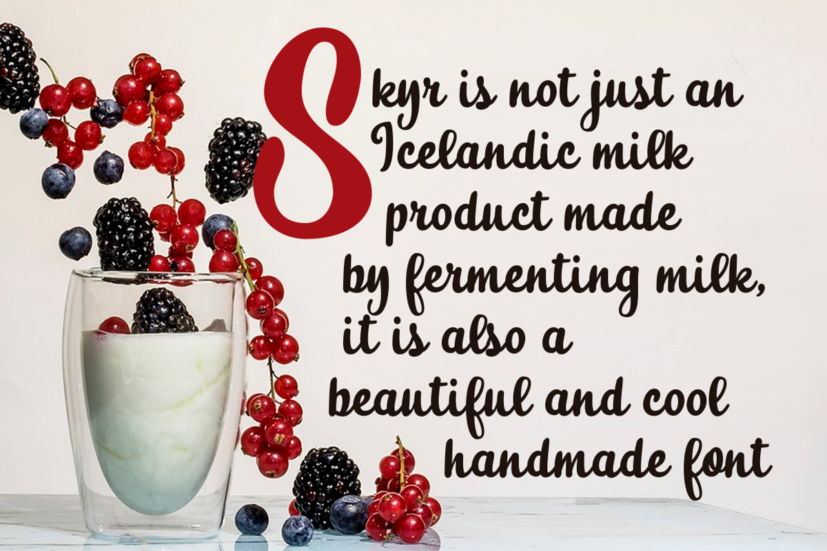 Skyr Basic, a Script Font by Eurotypo (Photo 2 of 3)