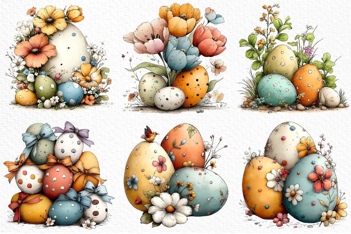 Spring Easter Watercolor Clipart, an Illustration by Craft Nest (Photo 4 of 11)