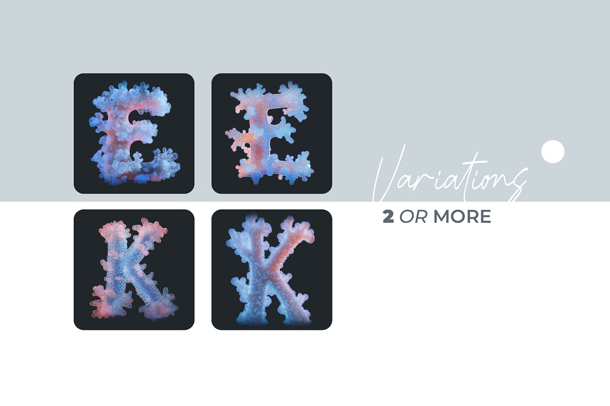 Luminescent Corals Letters Overlays, a Symbol Font by PhotoSpirit (Photo 2 of 8)