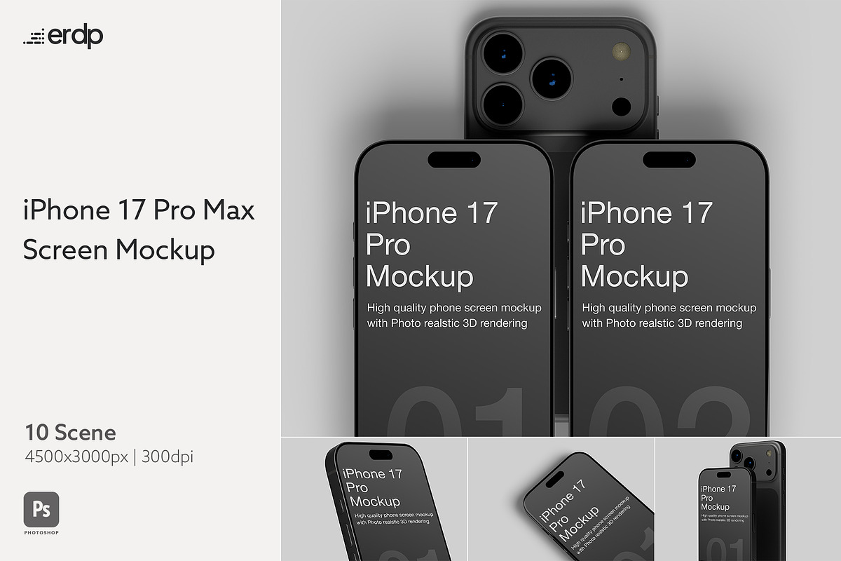 iPhone 17 Pro Max Screen Mockup, an iPhone Mockup by Eka Restu D. Putra (Photo 1 of 14)