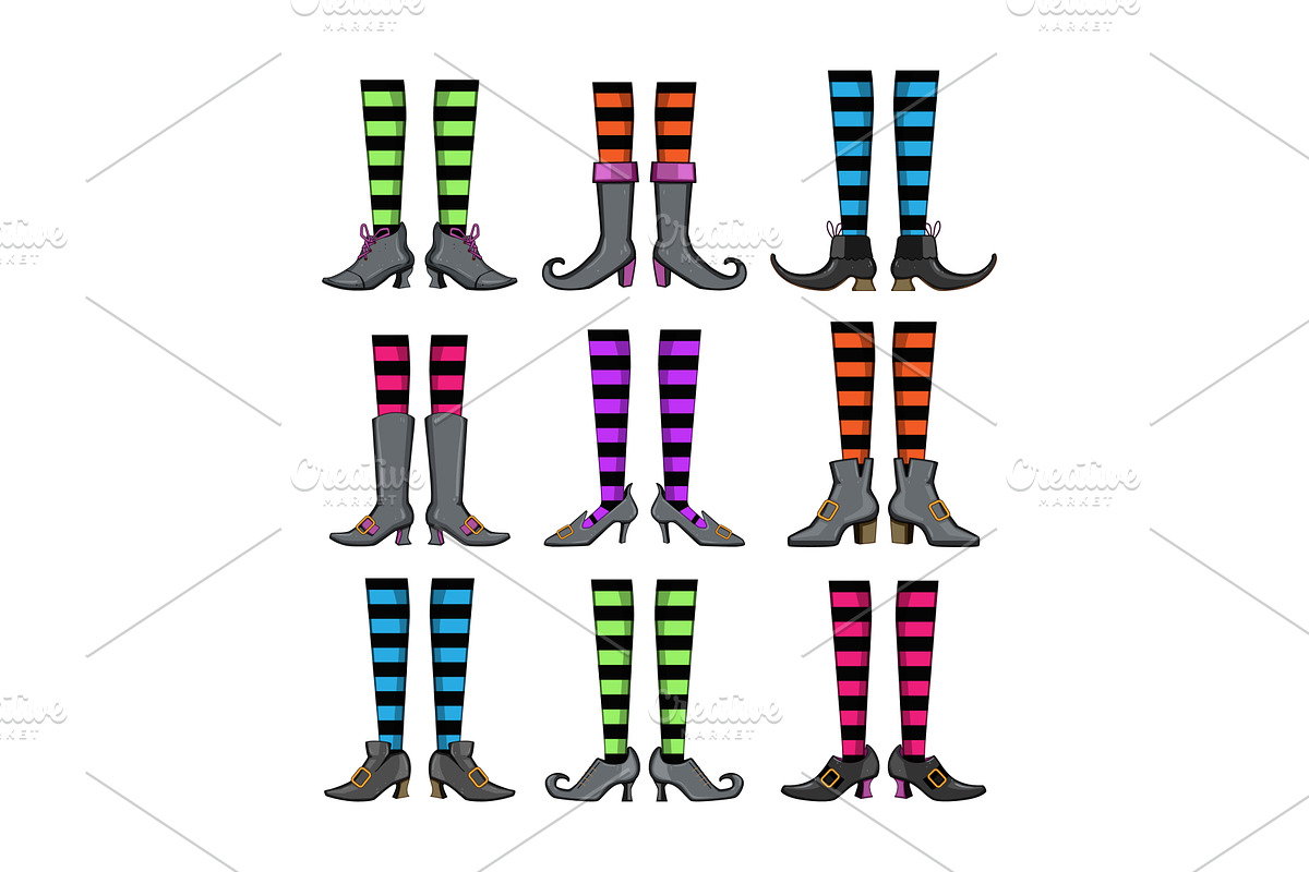 witch legs set cartoon vector, an Object Illustration by pikepicture