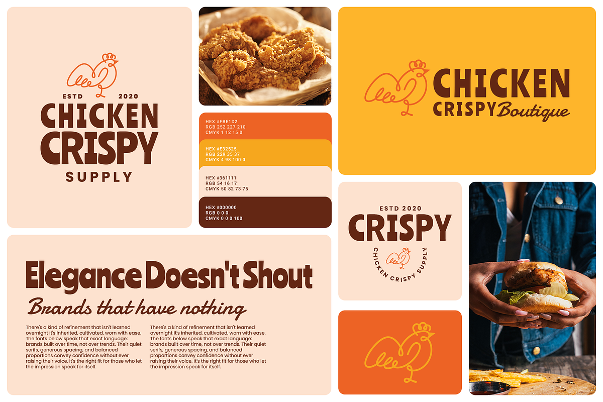 Restaurant Chicken Crispy Logo, a Branding & Logo Template by Headfonts (Photo 2 of 3)