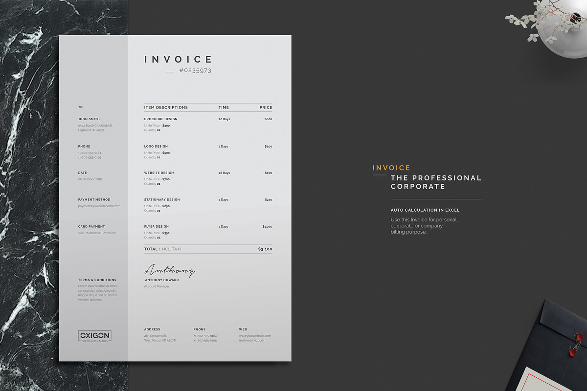 Invoice, a Stationery Template by ThemeDevisers (Photo 1 of 2)