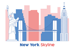 New york skyline Modern cityscape, an Object Illustration by studioDK