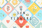SUN & FLOWERS. Patterns & Art print, a Decorative Illustration by annartdreams (Thumbnail 1 of 9)