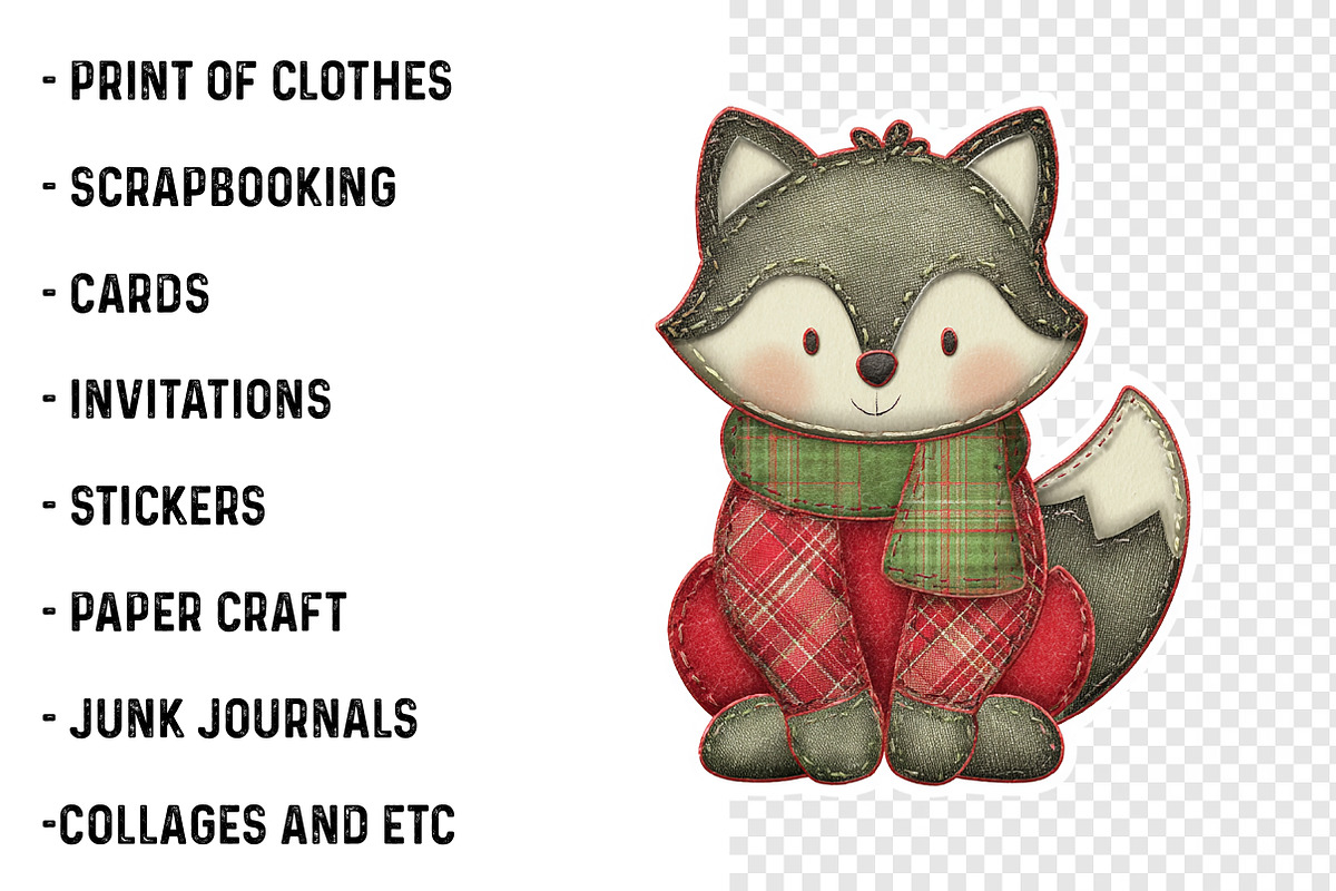 Patchwork Christmas Stickers Bundle, an Illustration by SinaCreation (Photo 3 of 9)