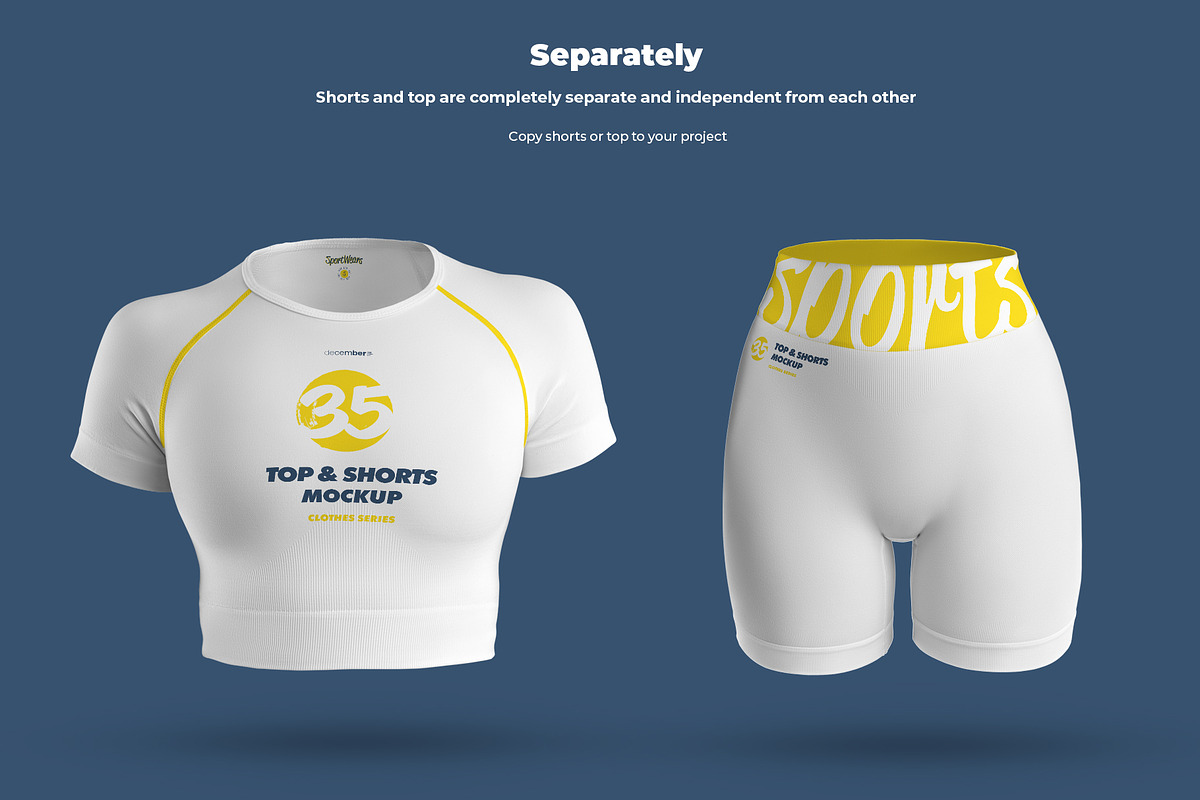 3D Mockup Top & Shorts Sportswears, a Shirt Mockup by Grow Design Craft Studio (Photo 8 of 9)