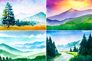 Landscape. Watercolor sketches., an Illustration by AlexGreenArt (Thumbnail 6 of 6)