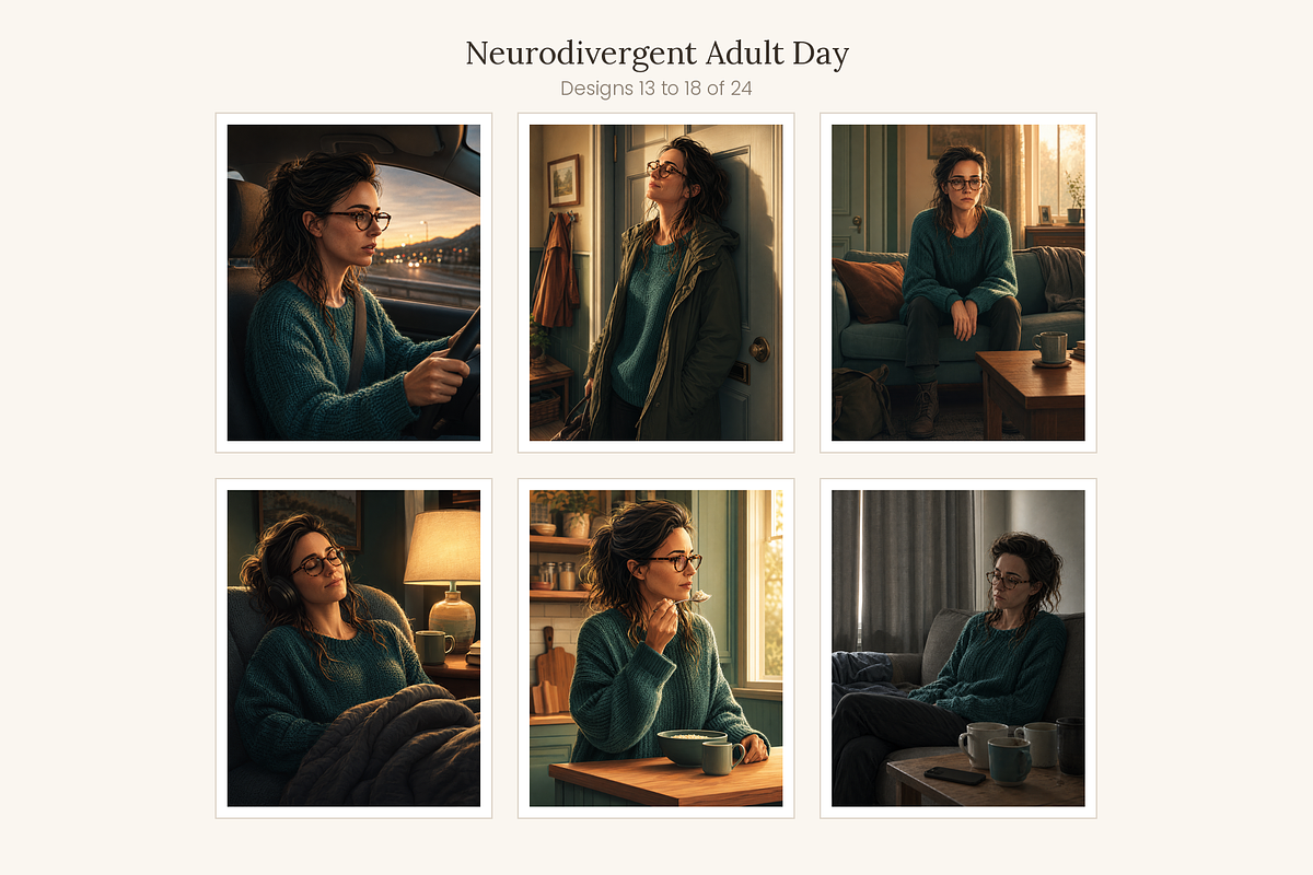 Neurodivergent Adult Set of 24, a Person Illustration by LanternkinStudio (Photo 8 of 13)