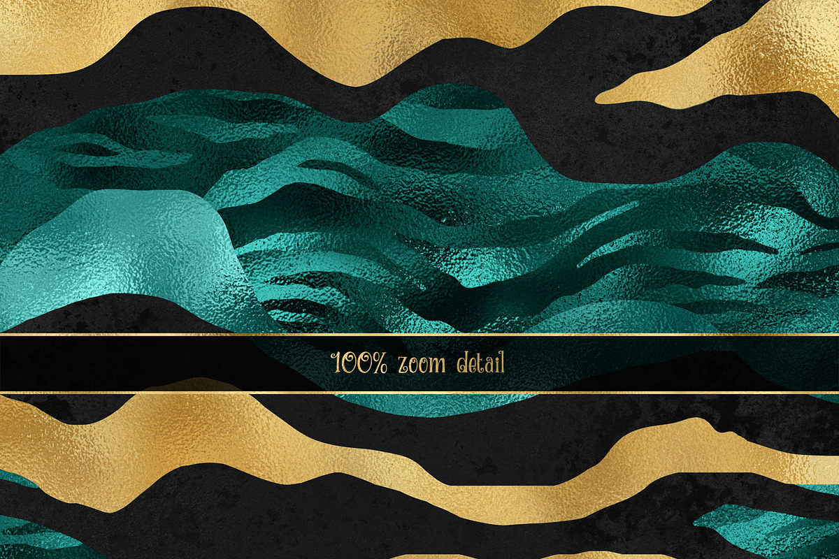 Teal and Gold Tiger Digital Paper, a Pattern Graphic by Digital Curio