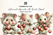 Whimsical Animals with Fruits Clipar, an Illustration by Designworld (Thumbnail 1 of 6)