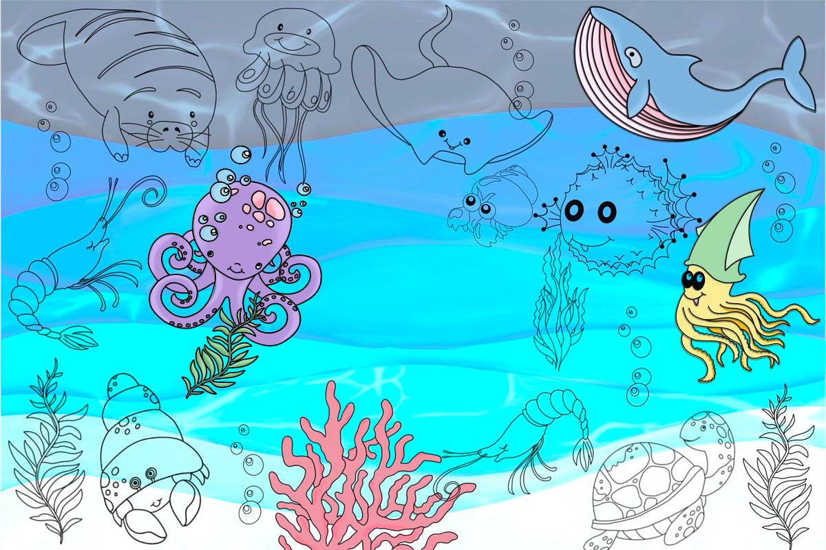 Ocean Life Digital Stamps, a Graphic by Favorites_Art (Photo 14 of 17)